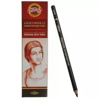 Карандаш художественный Koh-I-Noor "Gioconda Silky 8815" H, черный матовый, заточен., 12 шт. в упаковке