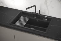 Врезная кухонная мойка 73х51см, Granula 7301, матовое черный