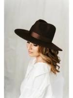 Женская шляпа "Фетр Сибири", размер 55-56, шоколад