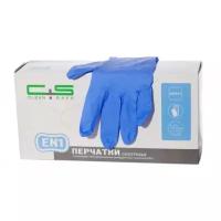 Перчатки нитриловые CLEAN SAFE, L, 50 пар, 100 штук, голубые