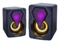 Perfeo Колонки колонки "SHINE", 2.0, мощность 2х3 Вт, USB, чёрн, Game Design, LED подсветка 7 цв