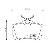 Тормозные колодки дисковые задние HONDA: ACCORD VII 98-02, ACCORD VII Aerodeck 98-, ACCORD VII Hatchback 99-02, ACCORD VIII 03- с противошумной пластиной Q+ (производитель TEXTAR, артикул 2352701)