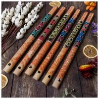 Музыкальный инструмент бамбук "Флейта Этнический орнамент" 35x2,5x2,5 см 4165556