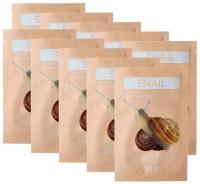 Yu.R - Маска для лица с фильтратом улиточного секрета ME Snail Sheet Mask, 10 штук по 25 г