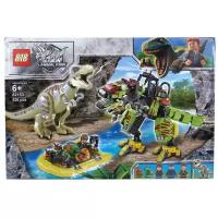 Конструктор "Бой тираннозавра и робота-динозавра", конструктор с динозаврами и фигурками 526 деталей