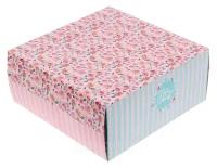 Упаковка для пирожных Цветочная Для тебя 23х23х10 см