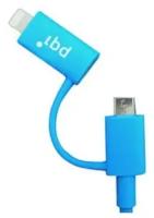 PQI Переходник microUSB Lightning 0.9м PQI PQI-iCABLE-DuPlug90-BL круглый синий