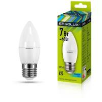 Лампочка Ergolux LED-C35-7W-E27-4K, E27, 7 Вт, Светодиодная