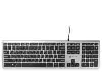 Клавиатура Оклик 890S серый/черный USB slim Multimedia, серебристый, 436.3x23x124.6мм