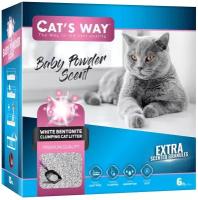 Cats way Box White Cat Litter With Babypowder наполнитель комкующийся для кошачьего туалета с ароматом детской присыпки - 6 л ( коробка)