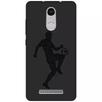 Матовый чехол Football для Xiaomi Redmi Note 3 / Note 3 Pro / Сяоми Редми Ноут 3 / Ноут 3 Про с эффектом блика черный