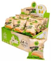 Fit Kit Protein Cake, упаковка 24шт по 70г (груша-ваниль) в белом шоколаде