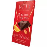 Шоколад Red Delight темный с апельсином и миндалем, без сахара