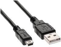 Кабель Cantell USB 2.0 A - Mini USB B для зарядки и передачи данных, 1,8м, с фильтром, черный