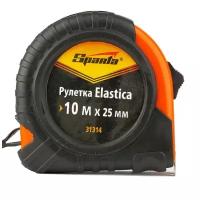 Рулетка Elastica,10 м х 25 мм,обрезиненный корпус Sparta