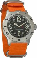 Мужские наручные часы Восток Командирские 350748-orange, нейлон, оранжевый