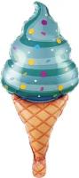 Шар с клапаном (17''/43 см) Мини-фигура, Мороженое, Вафельный рожок, Мятный, 1 шт