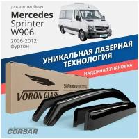 Дефлекторы окон Voron Glass серия Corsar для Mercedes Sprinter W906 2006-2012 накладные 2 шт