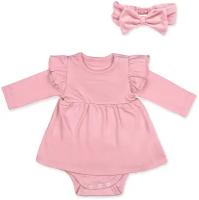 Платье-боди Dream royal, хлопок, застежка под подгузник, размер 80, розовый