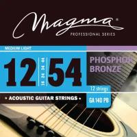 Комплект струн для 12-струнной акустической гитары 12-54 Magma Strings GA140PB12