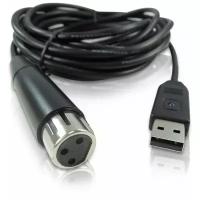 Behringer MIC 2 USB звуковой USB-аудиоинтерфейс (кабель) для динамических микрофонов, 44.1кГц и 48 кГц, длина 5 м, разъёмы USB (Type-A) и XLR