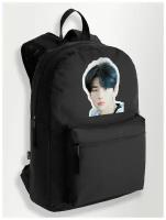 Черный школьный рюкзак с DTF печатью музыка стрэй кидс Stray Kids, хван хёнджин, K-pop - 98
