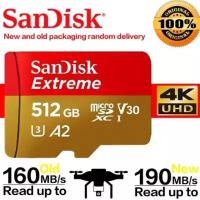 Карта памяти SanDisk Extreme microSDXC 512 ГБ Class 10, V30, A2, UHS-I U3, R/W 190/130 МБ/с, адаптер на SD