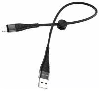 Кабель USB BOROFONE BX32 Munificent, USB - Lightning, 2.4А, 25 см, черный