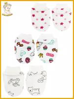 Антицарапки, рукавички для новорожденных 3 шт,рис3