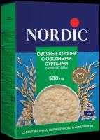 Хлопья овсяные 3 шт по 500 г с овсяными отрубями Nordic