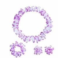 Набор гавайское ожерелье Алоха бело-фиолетовый