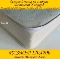 Чехол на матрас с молнией 120x200х22, ткань жаккард