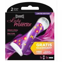 Schick Lady Protector / Бритвенный женский станок с 5 сменными кассетами