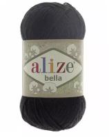 Пряжа Alize Bella 100 г, 100 % хлопок, 100 г, 360 м, 1 шт., 60 черный 360 м