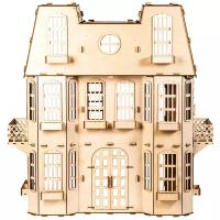 Деревянный Кукольный домик "Чудо-Дом Большой" №15-2 (2 этажа, мансарда, лифт) для кукол 15-23 см