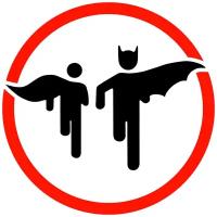 Знак декоративный "Бэтмен и Робин" (32х32 см., пластик). Картина в подарок / декор для детской комнаты / постер в офис