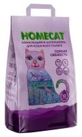 HOMECAT горная свежесть комкующийся наполнитель для кошачьих туалетов 5кг