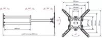 Кронштейн для телевизора Kromax DIX-25 черный 24"-55" макс.20кг настенный поворотно-выдвижной и накл