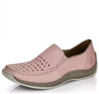 Rieker L1765-31V женские туфли открытые розовый натуральная кожа, Размер 37