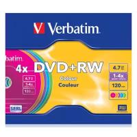 Диск VERBATIM DVD+RW 4.7 Гб 4x Slim Color