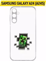 Чехол-накладка Krutoff Clear Case Minecraft-Крипер для Samsung Galaxy A24 (A245)