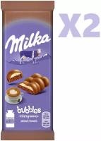 Milka Bubbles Милка пористый молочный шоколад со вкусом Капучино 92г 2 шт