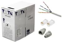 Кабель витая пара TWT-5E U/UTP - CU (медь) 4х2х24AWG CAT5e PVC / серый - 305м