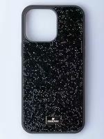 Чехол с кристаллами Swarovski на Iphone 14 Pro Max черный