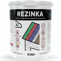 Краска резиновая REZINKA моющаяся, для стен, потолков, обоев, шифера, фундамента, металлочерепицы 1л., антрацитово-серая