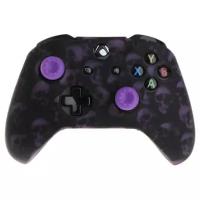 Силиконовый чехол Silicon Case для геймпада Microsoft Xbox Wireless Controller Skulls Purple (Черепа Фиолетовый) (Xbox One)