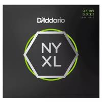 NYXL45105 NYXL Комплект струн для бас-гитары, Long Scale, L Top/Med Bottom, 45-105, D'Addario