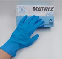 Перчатки смотровые нитриловые повышенной прочности MATRIX Light Nitrile, цвет: голубой, размер: L, 100 шт. (50 пар), 11,7 грамм нитрила пара