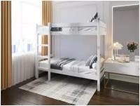 Двухъярусная кровать из массива сосны 200х90 см (габариты 210х100), цвет белый