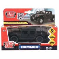 Машина металлическая ТехноПарк HUMMER H1, матовый черный, 12 см